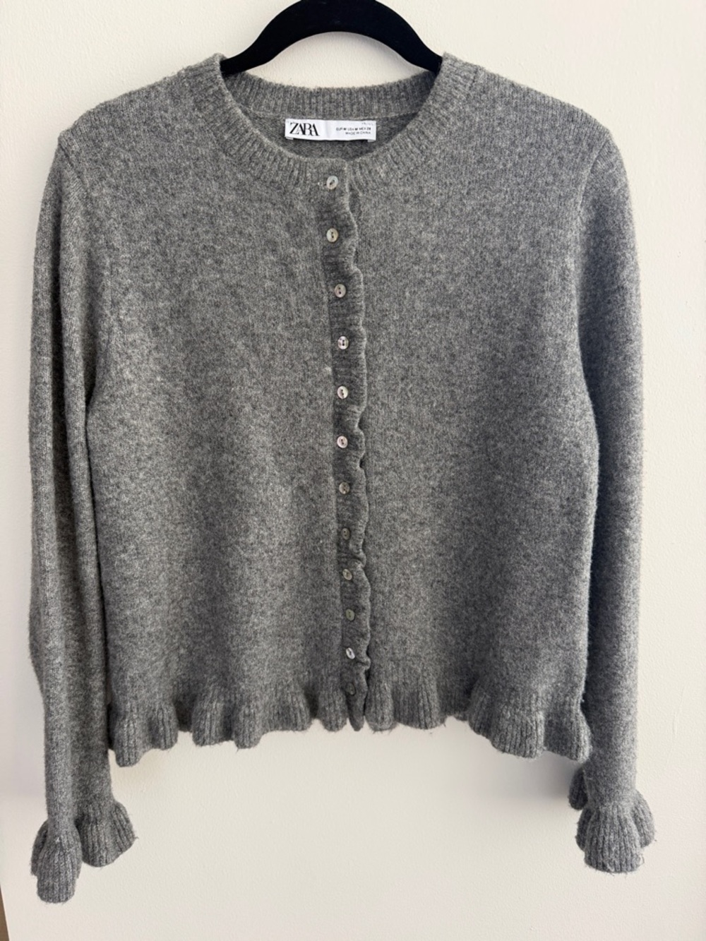 Zara Ruffled Knit Cardigan